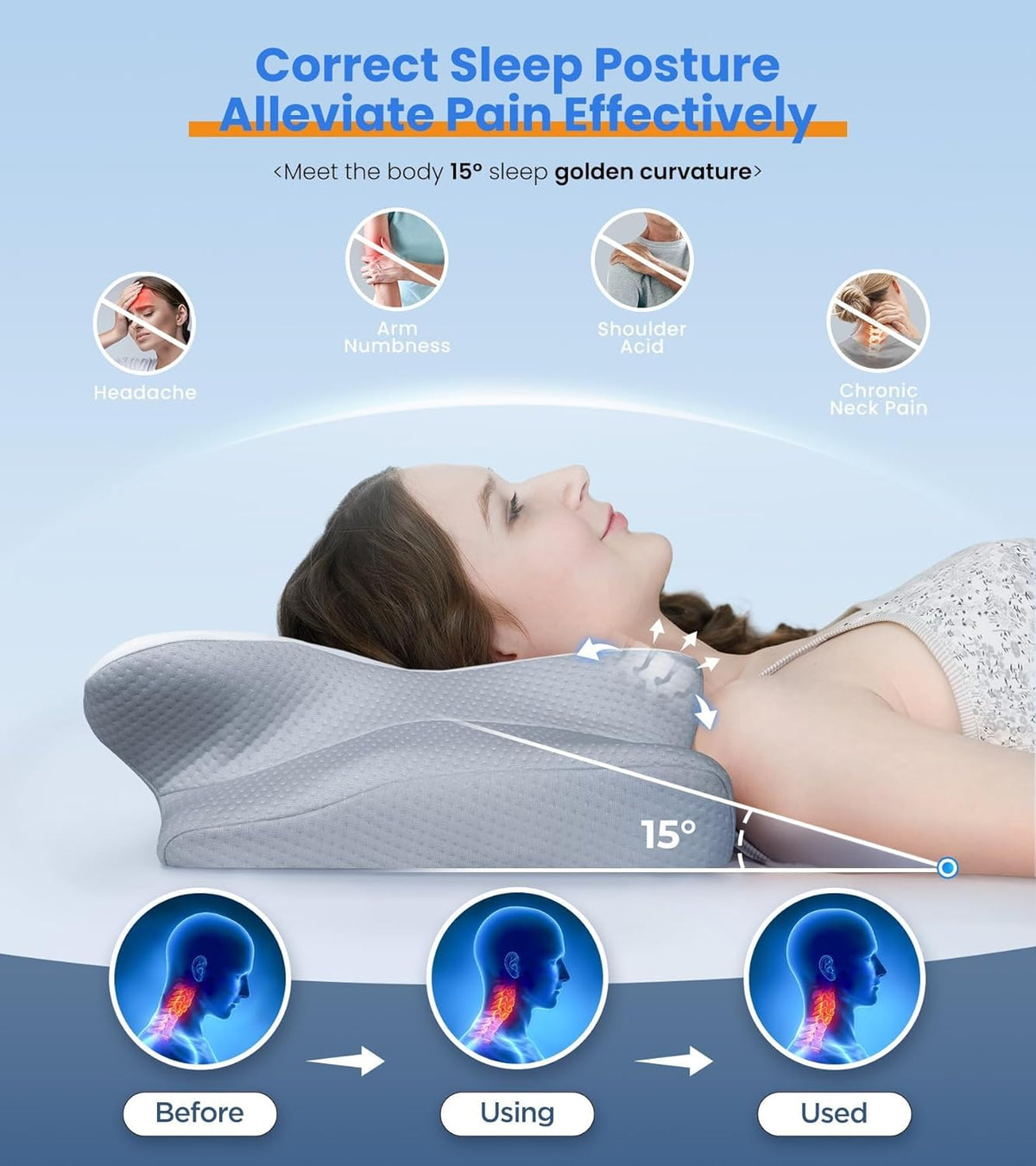 Ultra Pain Relief Cooling Pillow for Neck Support, Adjustable Cervical Pillow Cozy Sleeping, Odorless Ergonomic Contour Memory Foam Pillows, Orthopedic Bed Pillow for Side Back Stomach Sleeper : Home & Kitchen