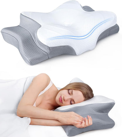 Ultra Pain Relief Cooling Pillow for Neck Support, Adjustable Cervical Pillow Cozy Sleeping, Odorless Ergonomic Contour Memory Foam Pillows, Orthopedic Bed Pillow for Side Back Stomach Sleeper : Home & Kitchen